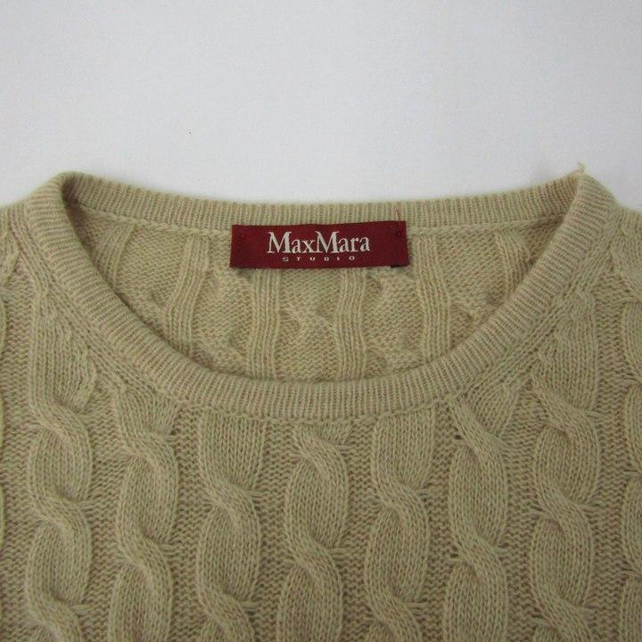 マックスマーラ ニットワンピース トップス 半袖 ケーブルニット カシミヤ混 レディース Mサイズ ベージュ MAX MARA | Max Mara | 03