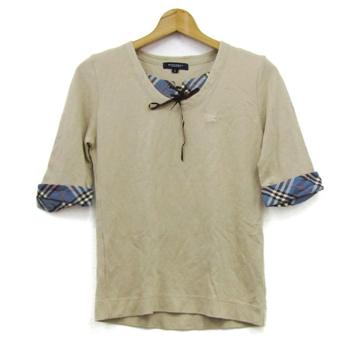 BURBERRY LONDON 半袖カットソー リボン 裾メロウ チェック BURBERRY LONDON 半袖カットソー リボン 裾メロウ チェックの