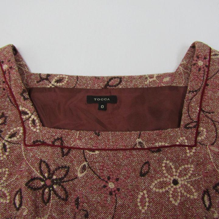 トッカ ワンピース トップス 半袖 スクエアネック 花柄 ボックス  