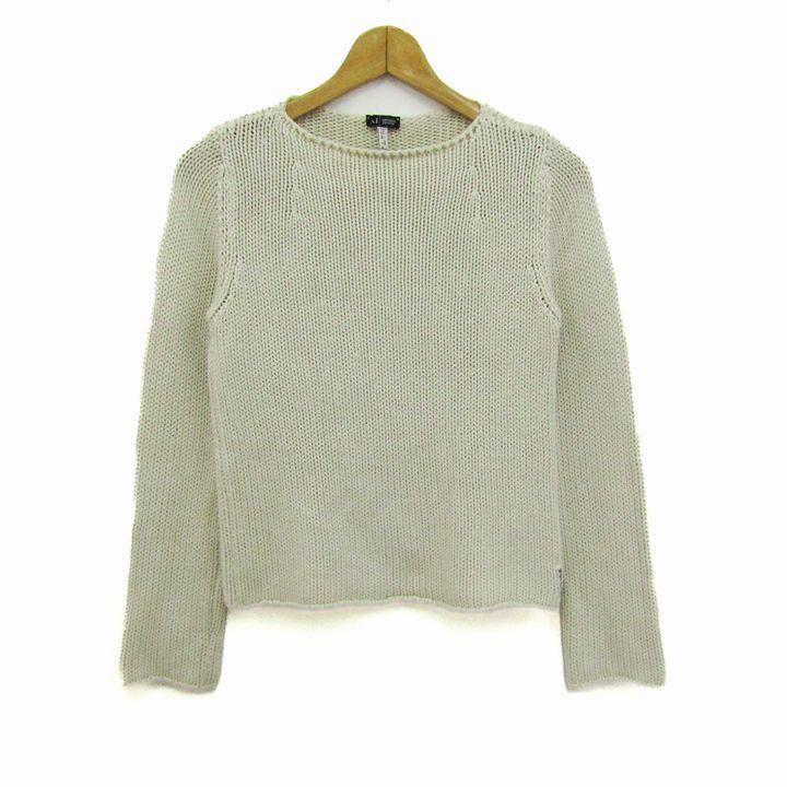 アルマーニ・ジーンズ ニット トップス 長袖 ローゲージ イタリア製 レディース USA4サイズ ベージュ ARMANI JEANS | ARMANI JEANS