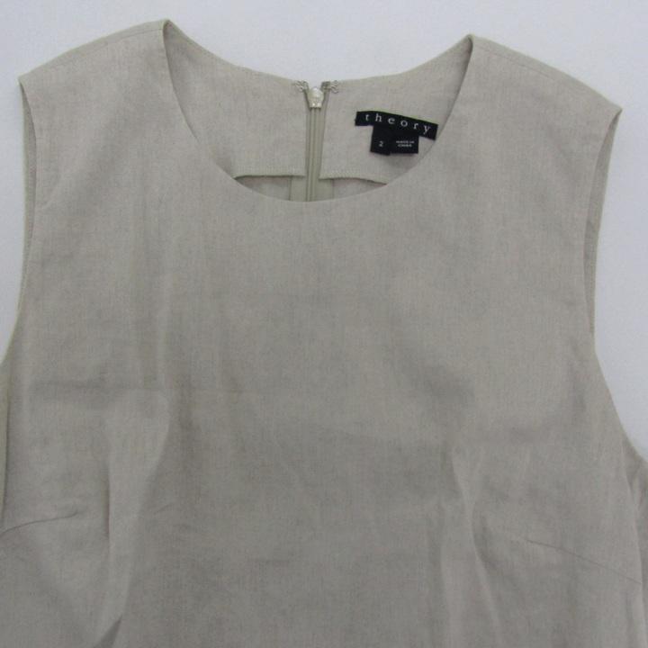 theory セオリー ワンピース ノースリーブ リネン混 ストレッチ  