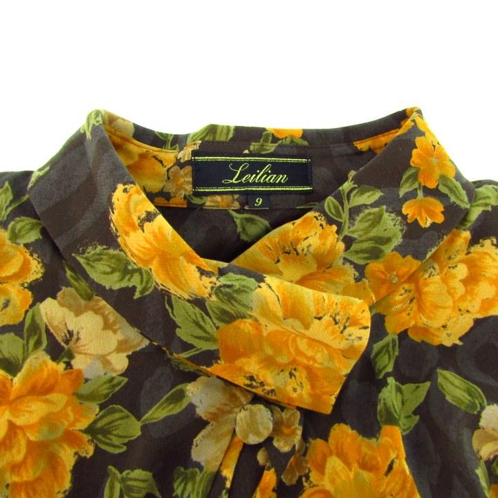 Leilian（レリアン） ロングワンピース トップス 花柄 日本製 ベルト