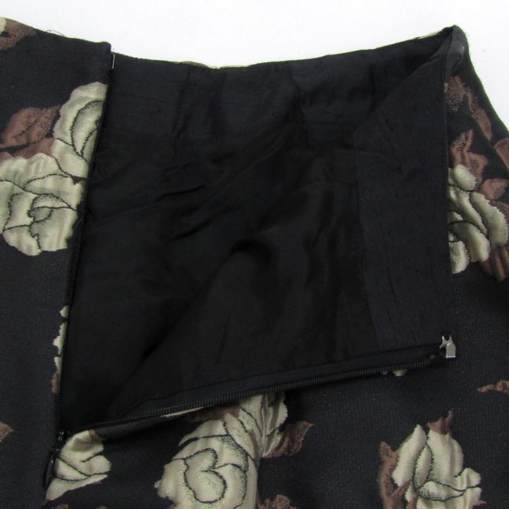 エムズグレイシー フレアスカート 花柄 ブランド ボトムス 日本製 黒