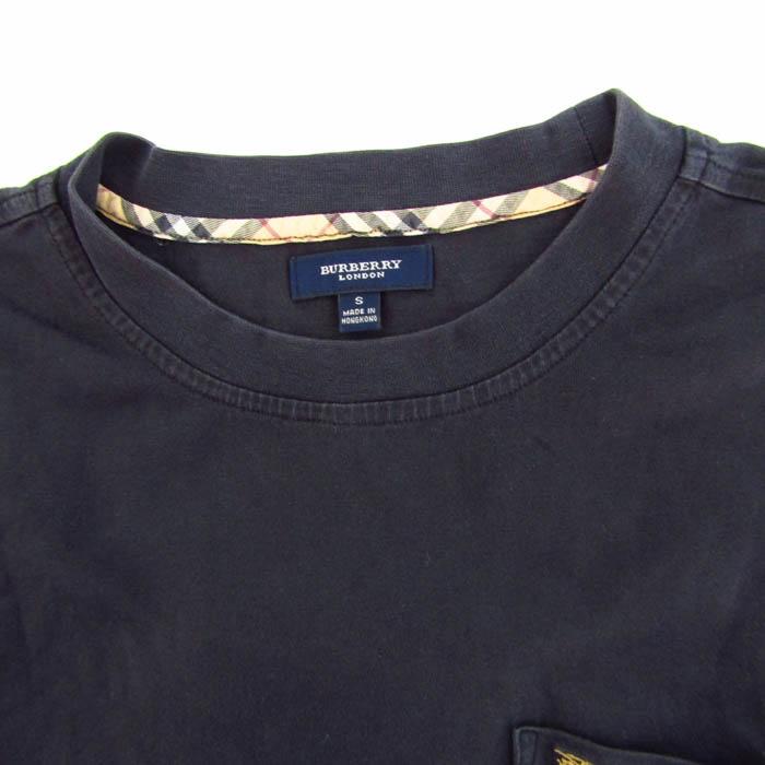 バーバリーロンドン　ロゴ半袖Tシャツ　ブラック　S BURBERRY - 美品 バーバリー Tシャツ TBロゴ 現行 ブラック