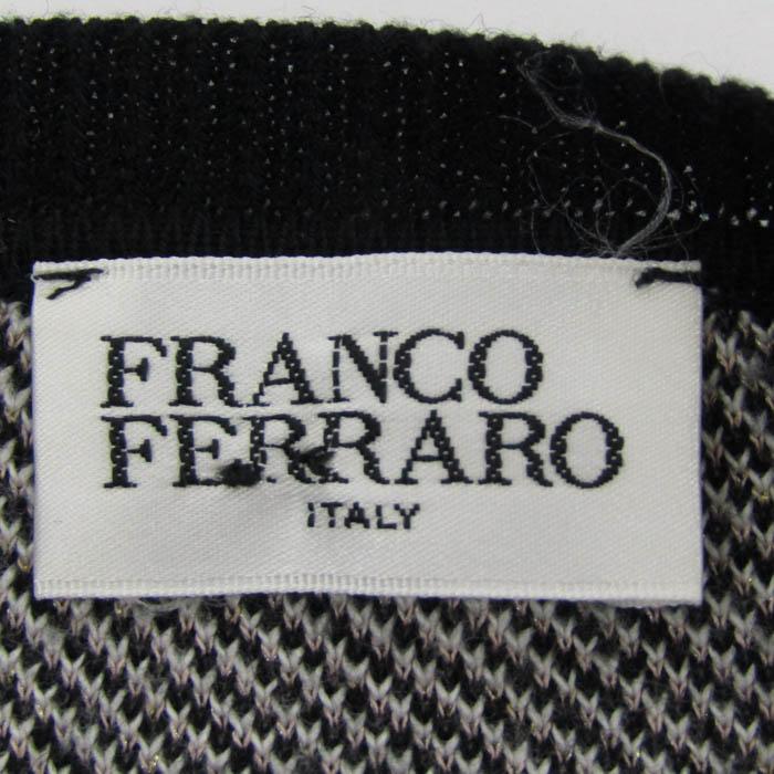 FRANCO FERRARO - フランコフェラーロ カーディガン 長袖 ウール混 ブランド トップス 黒 レディース Lサイズ ブラック FRANCO FERRARO フランコフェラーロ カーディガン 長袖 ウール混 ブランド