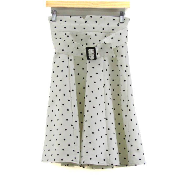 アプワイザーリッシェ スカート ボトムス ドット柄 ベルト付き レディース 1サイズ 白×黒 Apuweiser-riche | 