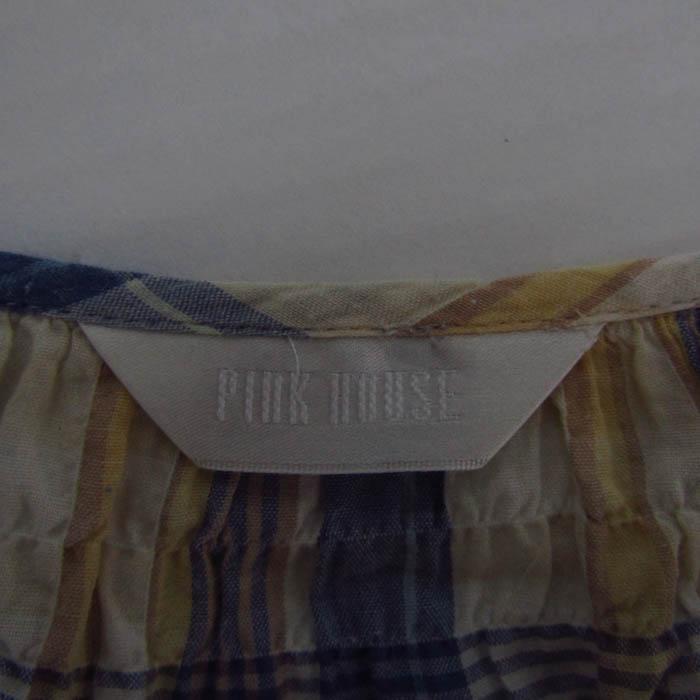 ピンクハウス ワンピース チュニック 長袖 リネン混 ストレッチ  