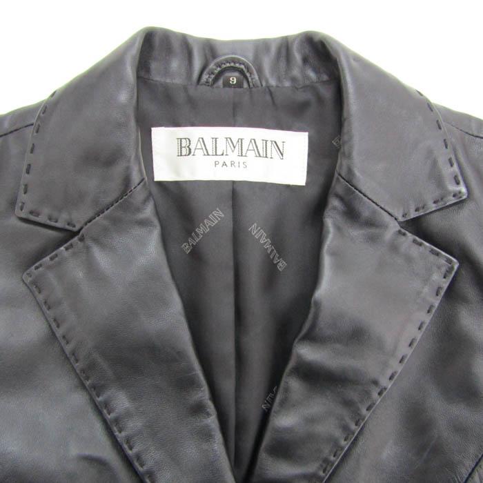 BALMAIN（バルマン） テーラードジャケット 本革 レザー アウター 黒