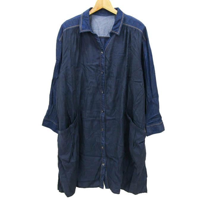 ヒロコビス HIROKO BIS ワンピース 15AB 大きいサイズ 美品 春夏 ヒロコビス シャツワンピース トップス 長袖 大きいサイズ レディース