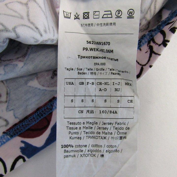 マックスマーラ ワンピース 半袖 コットン100% ブランド トップス レディース Sサイズ ブルー×エンジ MAX MARA_6