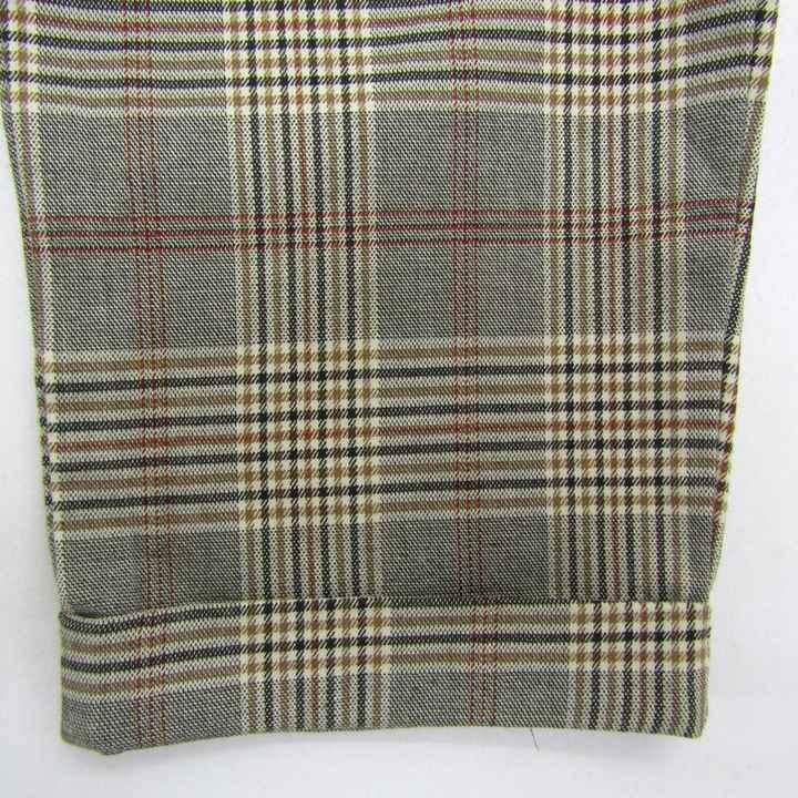 ザラ ロングパンツ ストレッチ チェック柄 ボトムス レディース USA Mサイズ グレー×ブラウン ZARA