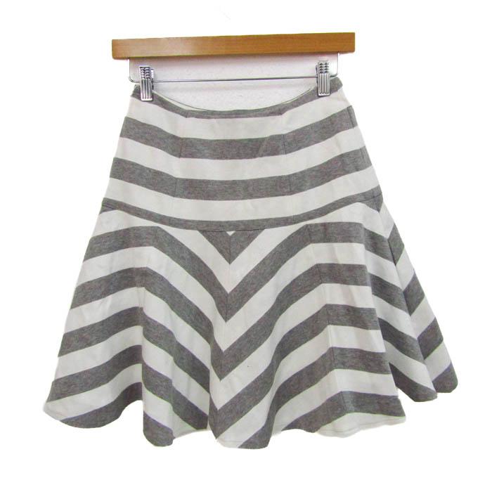 エムズグレイシー スカート ボトムス フレア ボーダー柄 日本製