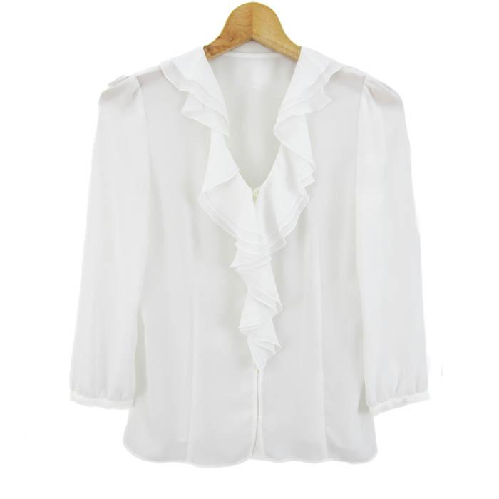 ANAYI（アナイ） ブラウス シャツ トップス 長袖 フリル 日本製