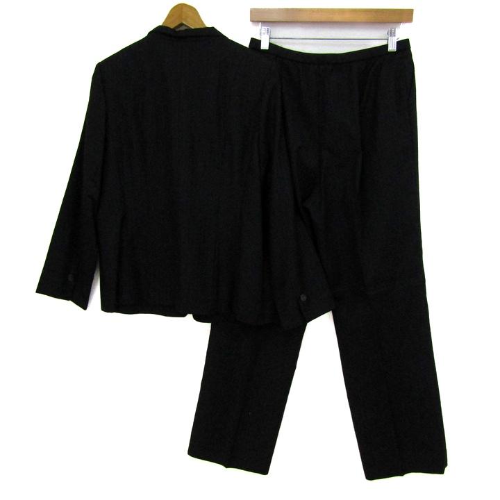 極美品 レリアン スーツ セットアップ ストライプ 春夏用 大きいサイズ 17+ Leilian（レリアン） セットアップ 上下セット ジャケット パンツ