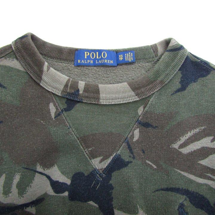 ポロラルフローレン スウェット トレーナー トップス カモフラ柄  裏起毛 レディース XSサイズ カーキ×黒×茶 POLO RALPH LAUREN POLO RALPH LAUREN（ポロ・ラルフローレン） スウェット トレーナー
