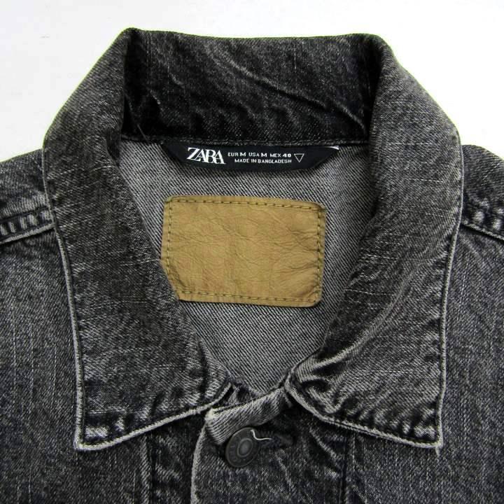 ZARA ザラデニムジャケット Mサイズ ダークブラウ ンジップアップ ZARA（ザラ） デニムジャケット アウター Gジャン メンズ Mサイズ