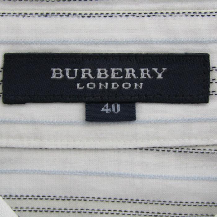 BURBERRY LONDONバーバリーロンドン ホースマーク刺繍ストライプ7分袖ブラウスシャツ【LSHA64762】 BURBERRY - BURBERRY LONDONバーバリーロンドン ホースマーク刺繍