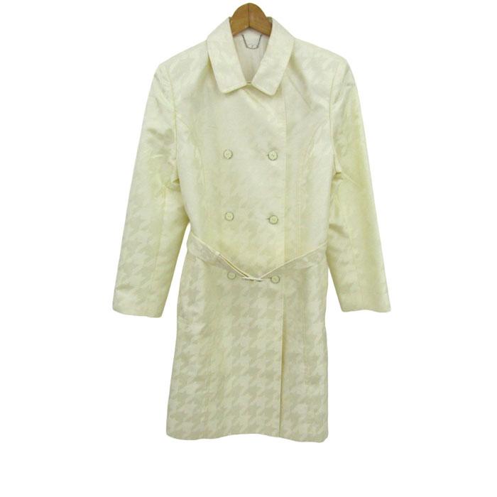 courreges（クレージュ） トレンチコート アウター 千鳥格子柄 ダブル 