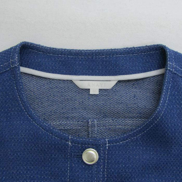 ANAYI（アナイ） ノーカラージャケット アウター リネン混 ストレッチ