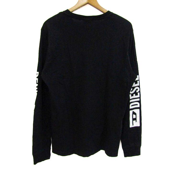 ディーゼル diesel長袖Tシャツ トップス Dロゴ　ブラック DIESEL（ディーゼル） 長袖Tシャツ トップス ロンT グラフィック ロゴ