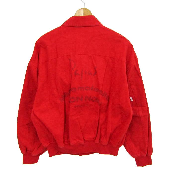美品 Papas+ パパスプラス 春夏 薄手ナイロンジャケット 赤 パパス ブルゾン ワークジャケット アウター メンズ Mサイズ レッド