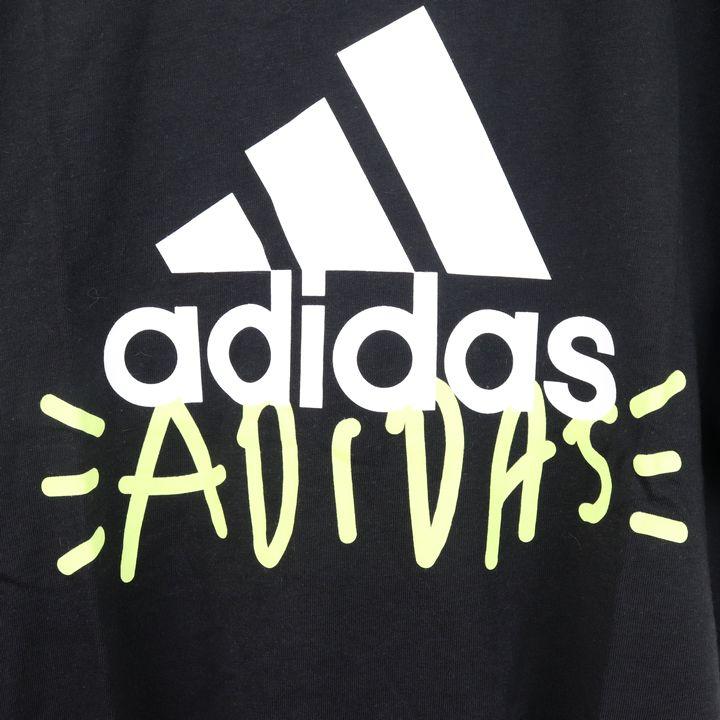 アディダス 半袖Tシャツ インナーシャツ スポーツウエア― 胸プリント 黒 綿100% メンズ Mサイズ ブラック adidas｜kbnet2019v2｜06