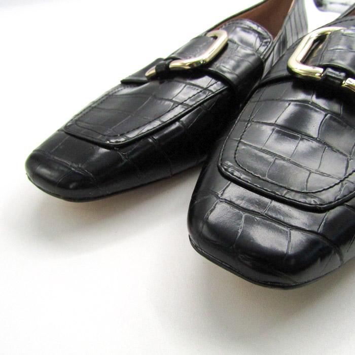 ZARA ブラックローファー 38【新品】 未使用級】ZARA ザラ プラットフォームローファー ベルクロ 厚底