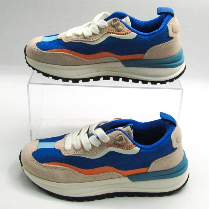 靴 sahara セール】 厚底ソールレースアップ グリッターラインスニーカー