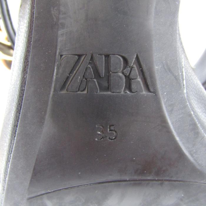 ZARA（ザラ） サンダル ハイヒール チェーン 靴 黒 レディース 35