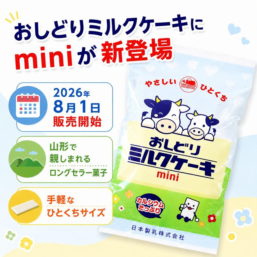 新商品 おしどりミルクケーキmini 38g 1袋 日本製乳 山形 お土産 お菓子 個包装 食べる牛乳 おやつ 【A01】 | 日本製乳 | 01