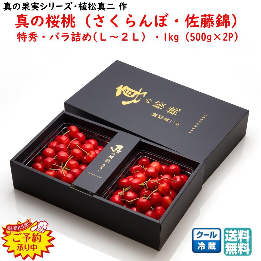 早割 先行予約 さくらんぼ 佐藤錦 バラ詰め 1箱(1kg(500g×2)) 特秀 L