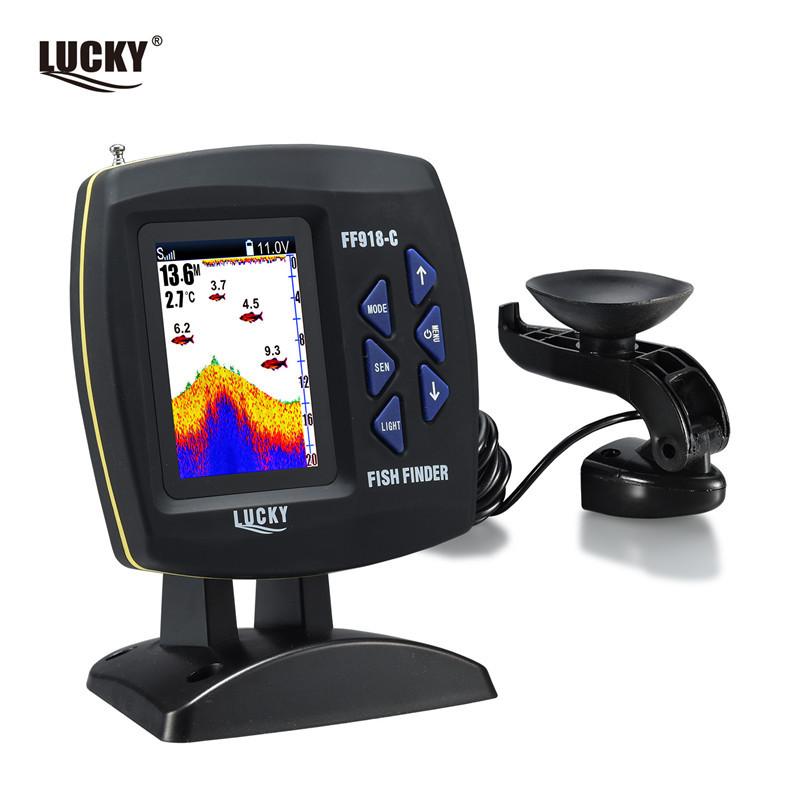 【送料無料】魚群探知機 LUCKY FF918 - C180S ワイヤードフィッシュファインダー 540 フィート / 180 m 深度 サウンダ魚探知器 魚探 