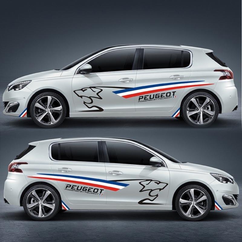 ステッカー デカール 車 スタイリングステッカー ボディーサイドデカール プジョー Peugeot 308s レーシングストライプ トリコロール 青白赤 Y Kbt Store 通販 Yahoo ショッピング