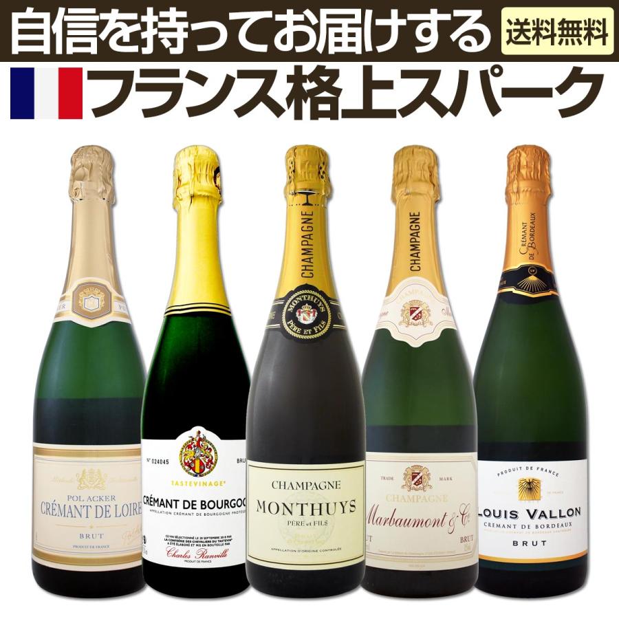 スパークリングワイン セット 白 シャンパン フランス 5本 wine set sparkling Champagne
