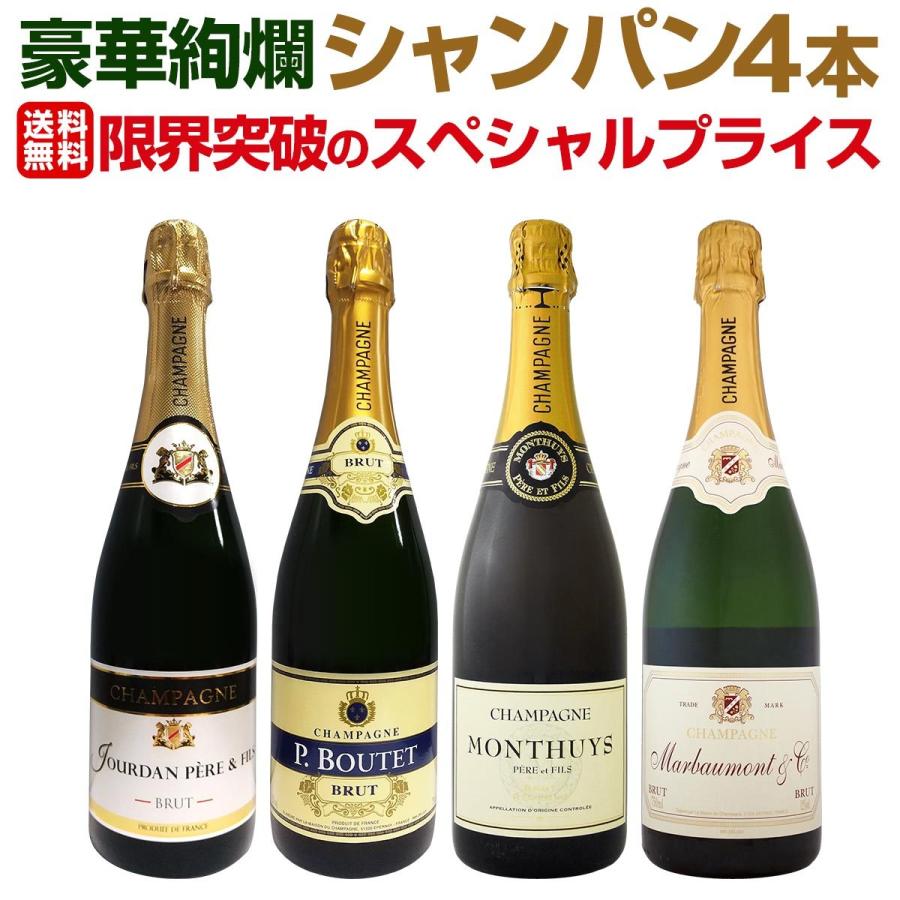 シャンパン750ml 4本セット シャンパン 白 セット 750ml wine sparkling スパークリング