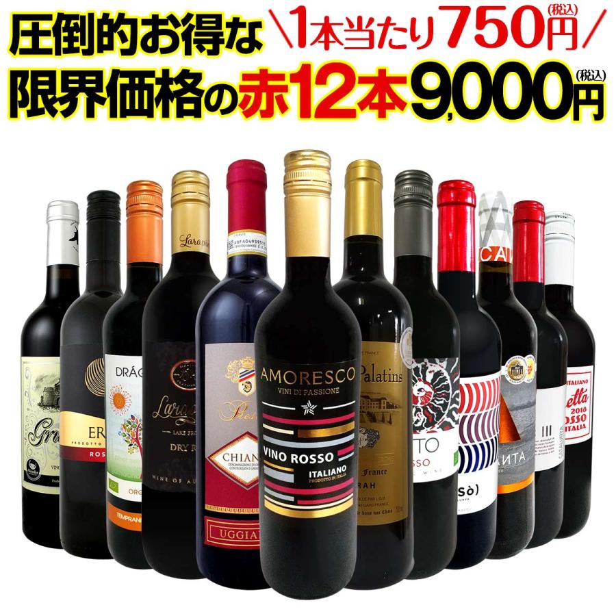 税込 赤ワイン セット フランス スペイン イタリア 12本 Wine Set 750ml ポルトガル 第27弾 1本あたり709円 税込 特選スーパーバリュー 当店厳選の旨安だけ集めました Riosmauricio Com