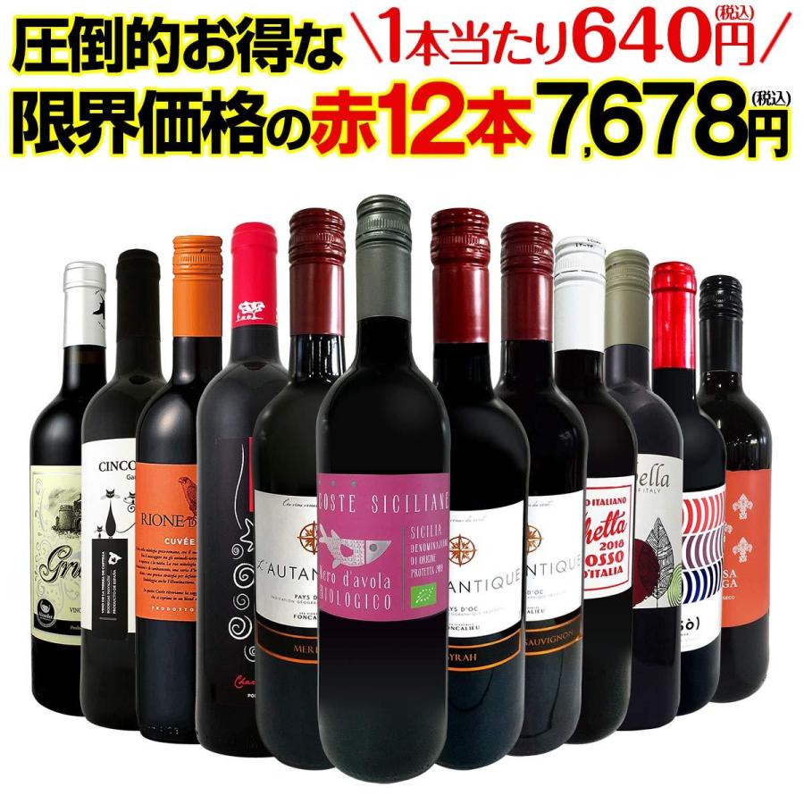赤ワイン セット フランス イタリア スペイン ポルトガル 12本 750ml Wine Set 第13弾 1本