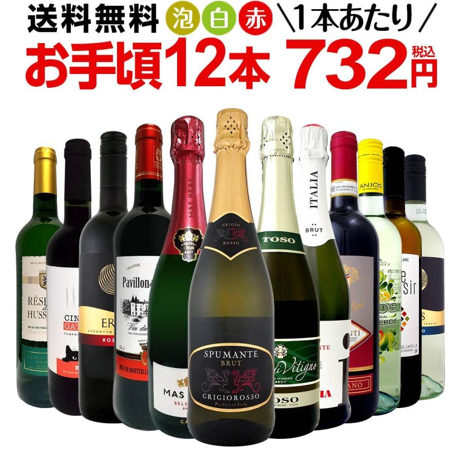 ミックスワイン セット 赤 白 スパークリング イタリア スペイン 12本 Wine Set 750ml Sparkling フランス ポルトガル Eu 第144弾 1本あたり732円 税込 得旨8 778円 即発送可能
