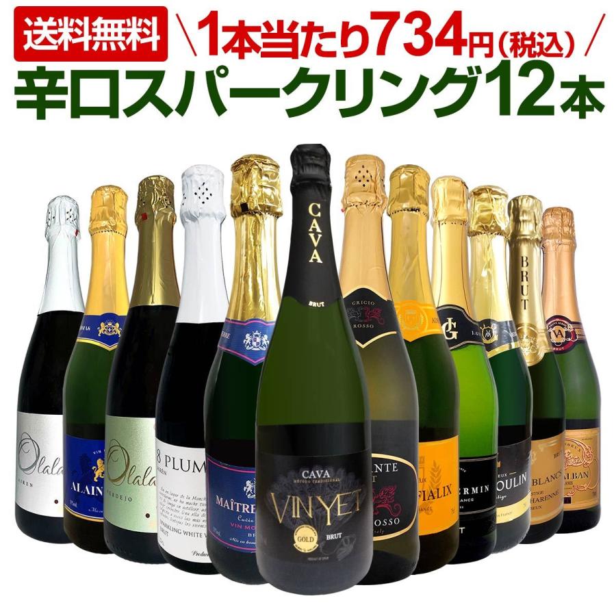 【最終値下げ】★スパークリングワイン 12本セット★ スパークリングワイン セット 白 フランス 12本 wine set 750ml