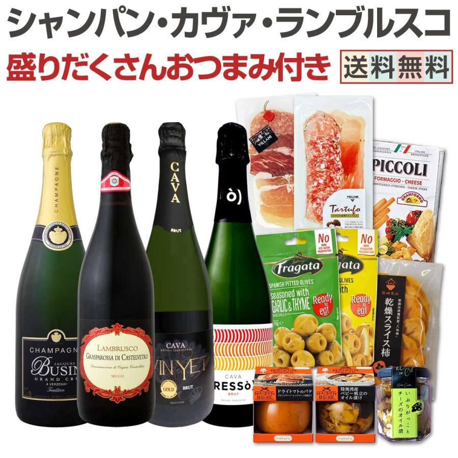 スパークリングワイン 赤 白 セット フランス スペイン イタリア 4本 