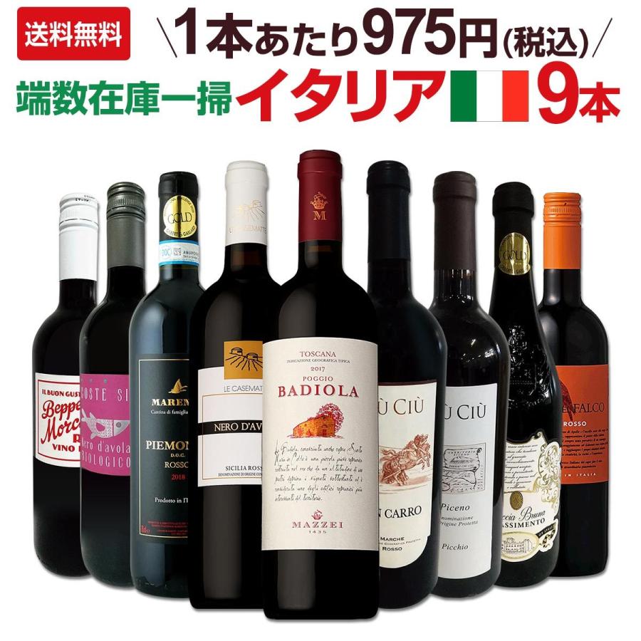 赤ワイン セット イタリア 9本 750ml wine set 端数在庫一掃 Italy