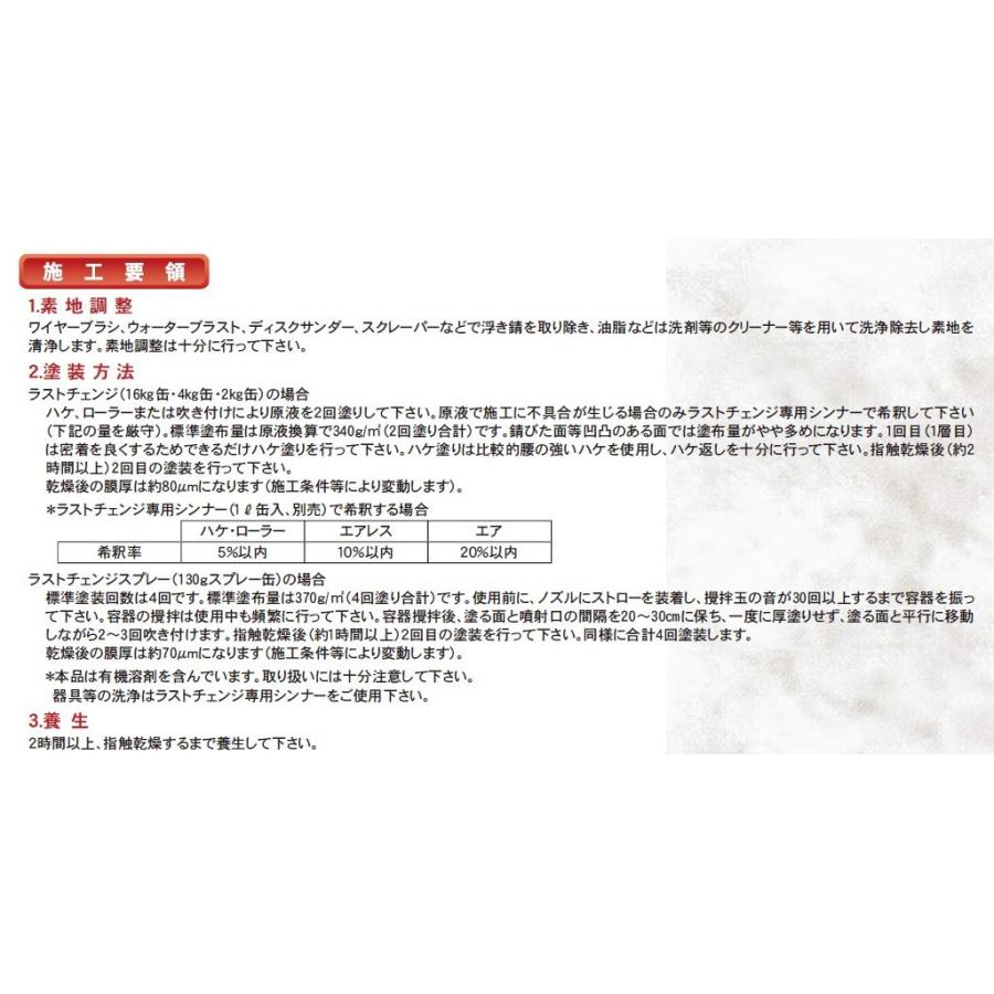 ラストチェンジ 4kg エポキシ樹脂系錆転換型防錆剤 エレホン化成工業 