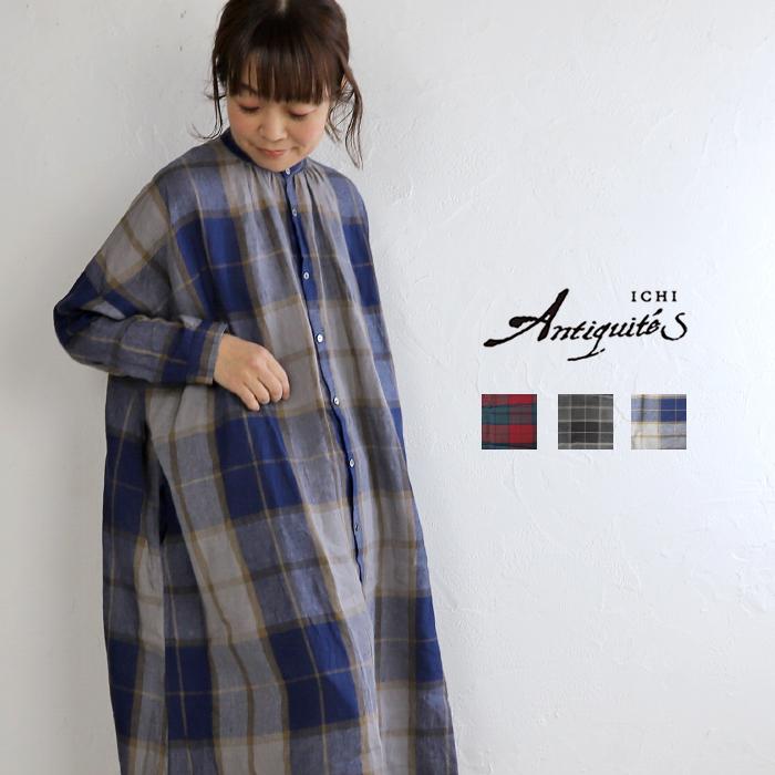 Ichi Antiquites イチアンティークス リネンタータンチェックシャツワンピース 長袖 トップス レディース ナチュラル カジュアル イチアンティークス Ichi Antiquites 11 1 Pumila 通販 Yahoo ショッピング