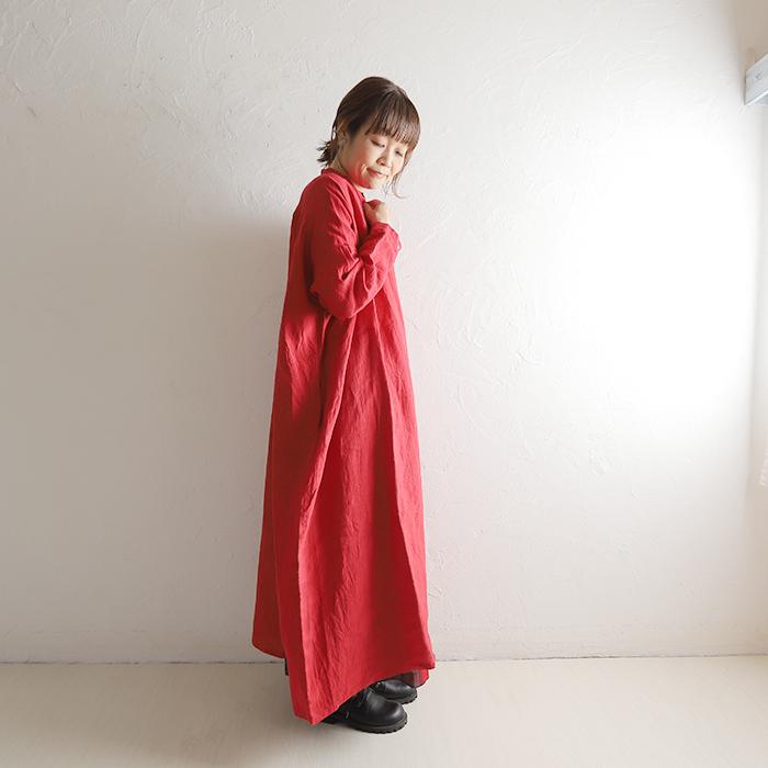 通販激安 Ichi Antiquitesイチアンティークス リネンシャツワンピース チビ襟 ロングワンピース Alrc Asia