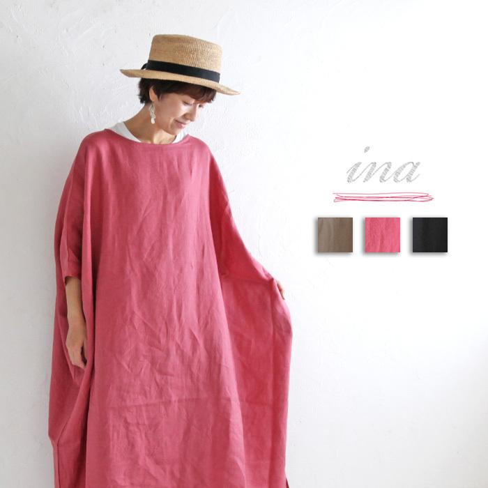 Ina イナ 裾脇スリットbigワンピース 日本製 国産 レディース ファッション ゆったり Pumila プミラ Ina Pumila 通販 Yahoo ショッピング
