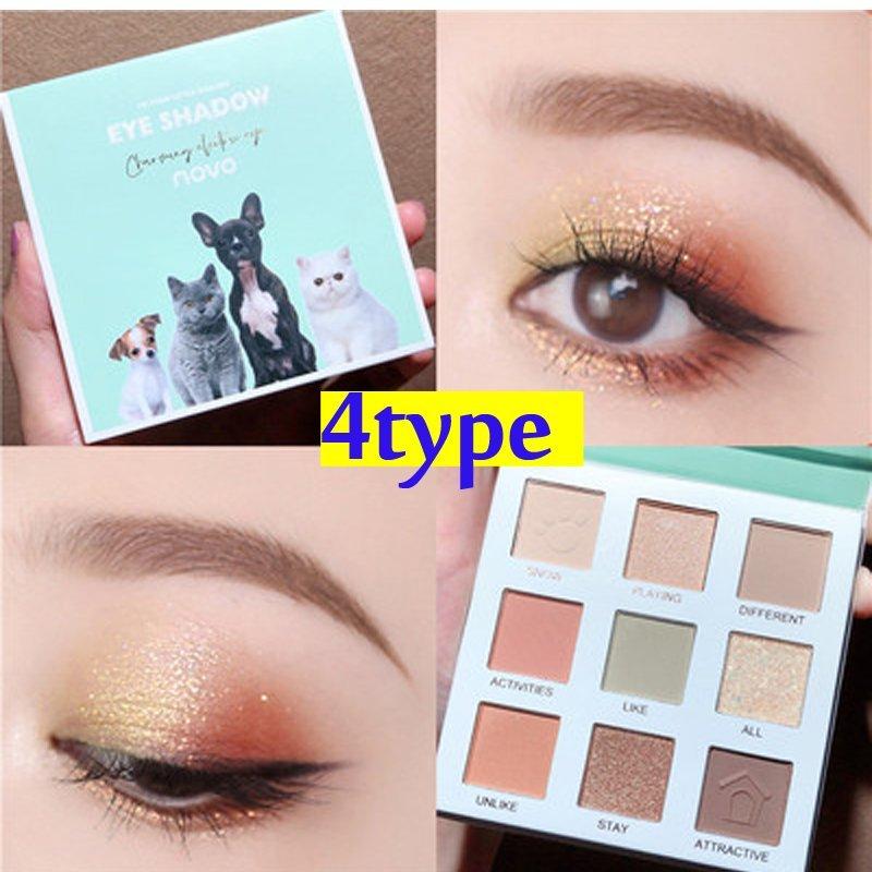 Novo 4type かわいい 犬 猫 プリント 9color Setアイシャドウ アイシャドウパレット安い プレゼントコスメ 人気 アイシャドウ韓国 クリスマスプレゼント Cs309 Kcショップ 通販 Yahoo ショッピング