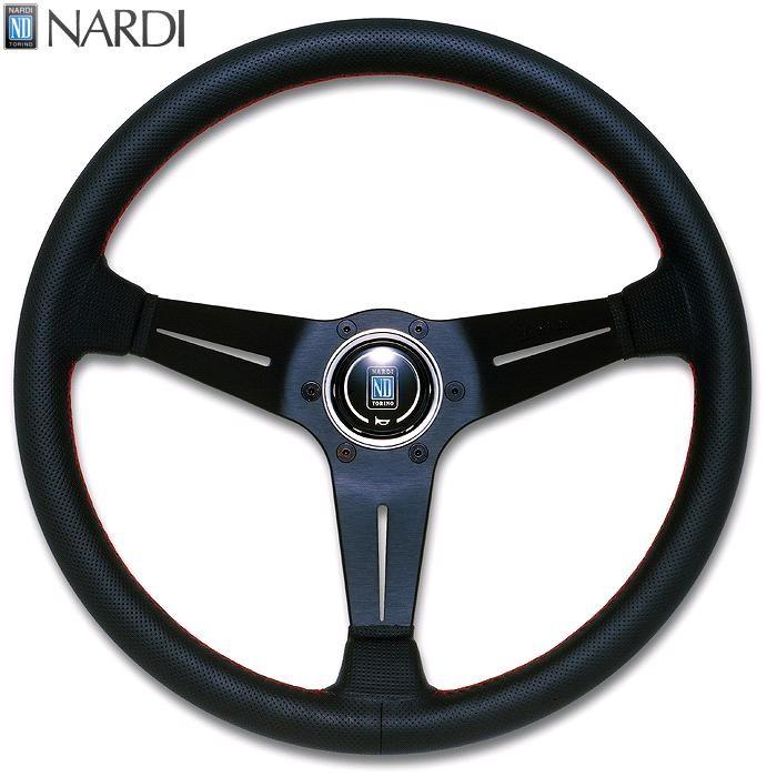 NARDI ナルディ N755 パンチングレザー&BKスポーク ディープ NARDI ナルディ N755 パンチングレザー&BKスポーク ディープ