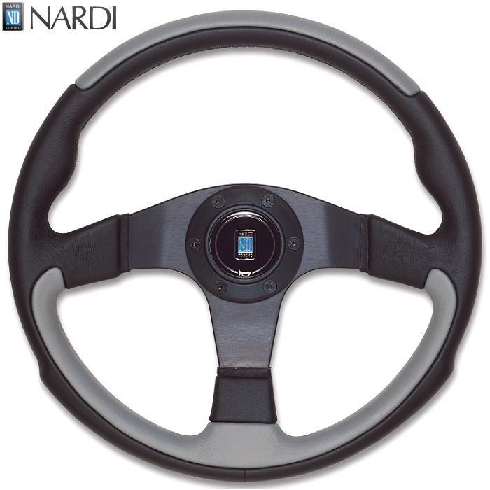 NARDI ナルディ N802 BK/グレーレザー&BKスポーク ステアリング NARDI ナルディ N802 BK/グレーレザー&BKスポーク ステアリング