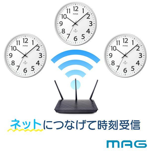 ノア精密 ノア精密 W-811 WH-Z MAG マグ 無線LAN アナログ掛時計 ノア精密 ノア精密 W-811 WH-Z MAG マグ 無線LAN アナログ掛時計