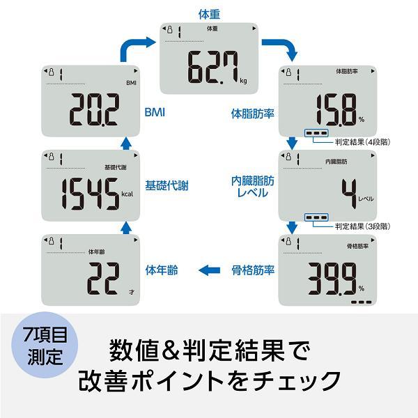 オムロン　HBF-236-JBW　体重体組成計　カラダスキャン　両足測定タイプ　ブラウン　HBF236JBW【お取り寄せ】OMRON　体重計　体組成計｜kcm-onlineshop｜04